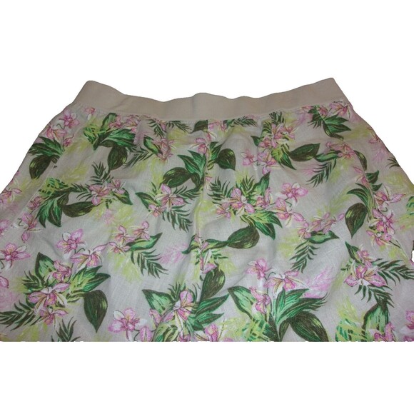 J. Jill Linen Cropped Pants in Sz. M Floral Design Wide Leg High Rise 11" - Picture 4 of 5